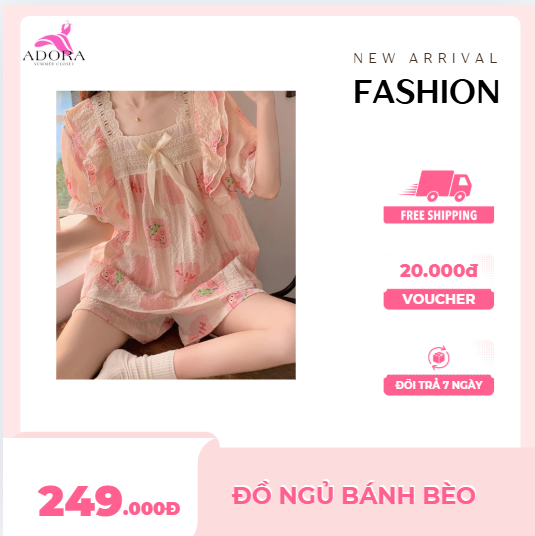 Set đồ ngủ nữ nơ bánh bèo