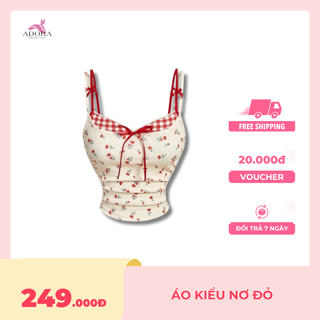 áo kiểu nơ đỏ adora